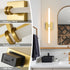 1Pack, Dimmable 22 Inch 3000K-6000K Battery Operated Wall Sconce Gold Rechargeable Wall Lights with Remote Control, LED