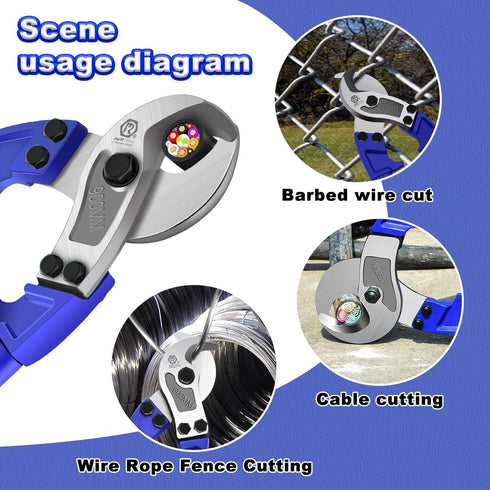 ZrgGea 24 inch Cable Cutters - Heavy Duty Wire Snips, Industrial-Grade Cutter Forged from T8 Alloy Steel for Cutting