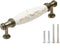 Set of 4 Marble Ceramic Handle Antique Cabinet Door Pulls - Modern Euro Style 3.78 inch(96mm)