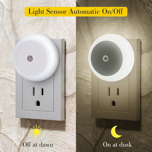6 Pack KINUR Night Light, LED Night Lights Plug into wall with Dusk to Dawn sensors, Plug in Night Lights for Kids