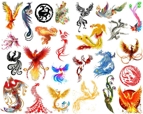 Seasonstorm Fire Phoenix Bird Precut Cute Aesthetic Diary Stickers, Travel Paper Junk Journal Flakes (PK364)