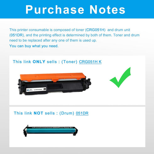 LCL Compatible 051H 051 High Yield Toner Cartridge Replacement for Canon CRG051 CRG051H, 4100 Pages (1K)