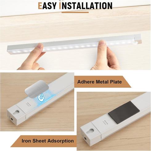 8inch 2 Pack sensored,3 Dimmable Closet Under Cabinet Lighting, Pantry Lights Motion Modes & Stick-On Wireless Lights