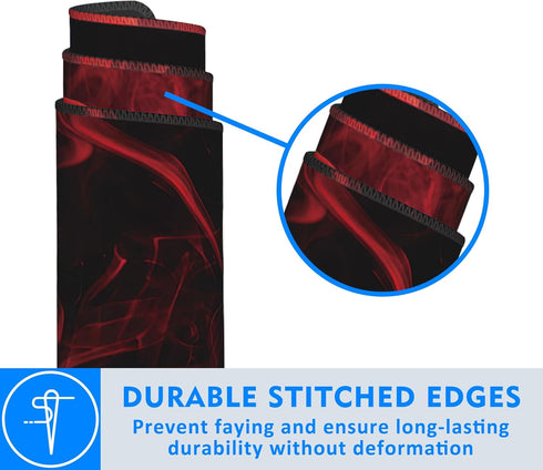 Large Extended Mouse Pad Red Smoke Rose Desk Mat, Big Desk Pad with Thick Stitched Edges for Home Office or Gaming,