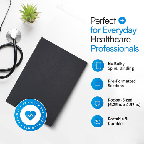 ProMed Products H&P Medical Notebook White Coat & Scrub Pocket SOAP Note and History & Physical Organizer for Medical