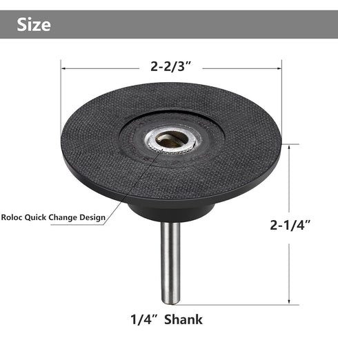 YAKAMOZ 2 Pcs 3 Inch Roll Lock Sanding Disc Holder with 1/4" Shank, Quick Change Adapter for Power Drill