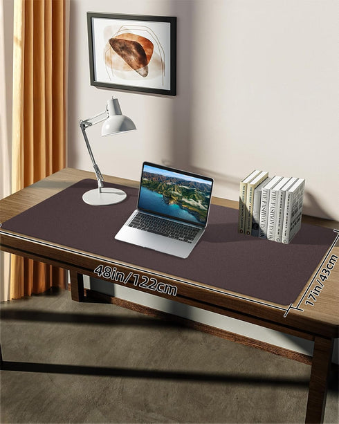 Protector,48"x 17"Desk Leather Desk Pad Mat Large, Mouse Pad, Non-Slip PU Leather Desk Blotter,Waterproof Desk Pad