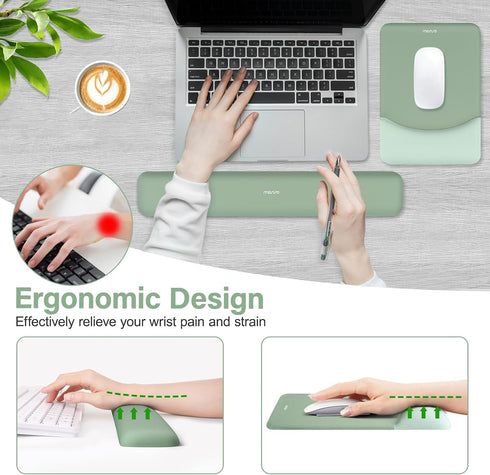 Set, MOSISO Keyboard Mouse Pad Large Gaming Mouse Pad&Rectangular Keyboard Wrist Rest&Mousepad with Wrist Rest&Coaster