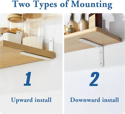 Mooche 4Pack 8.08*5.72 Inch) Floating Shelf Brackets, Heavy Duty Metal L Brackets Wall Mounted Corner Brace Angle