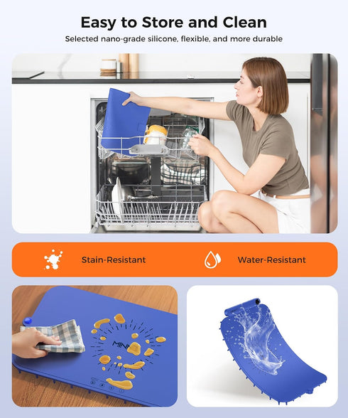 6-Level 1-6h Waterproof Food Warming Mat, Color-Changing Electric Heating Tray with Temperature Control, Timers