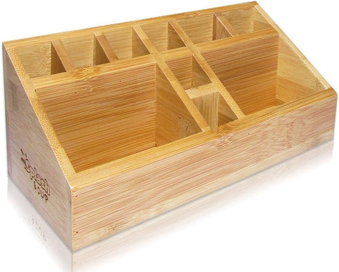 Small Multifunctional Bamboo Organizer | Desk Caddy | School Art Supply Holder | Kitchen Bathroom Storage