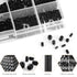 1400 Pcs Set Screw Assortment Kit, 26 Size Metric & SAE, 12.9 Alloy Steel Head Socket Hex Screws, Black Zinc Plated