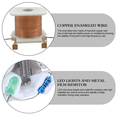 Electromagnetic Power Relay, 8-Pin 10 AMP 12V DC Relay Coil with Socket Base, LED Indicator, MY2NJ
