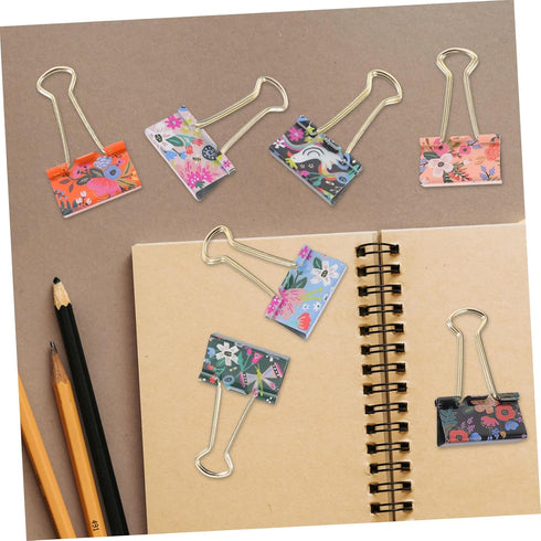 STOBOK 7pcs Tiny Binder Clips, Metal Paper Clips, Small File Clips, Cute Stainless Steel Document Clips for Office