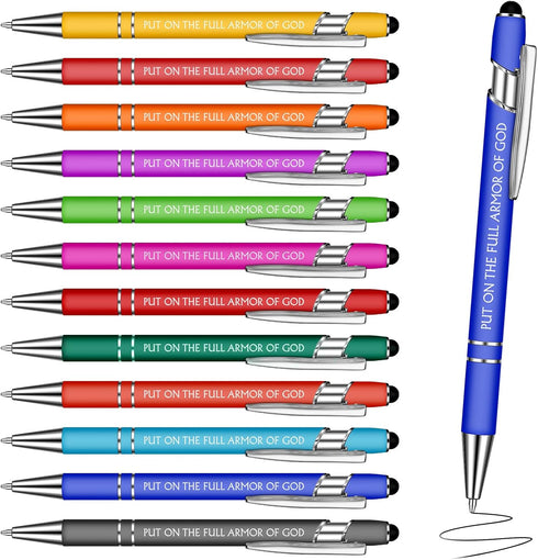 Yeaqee 24 Pcs Inspirational Ballpoint Pens with Bible Verses, Black Ink Stylus Tip for Home Office School Supplies