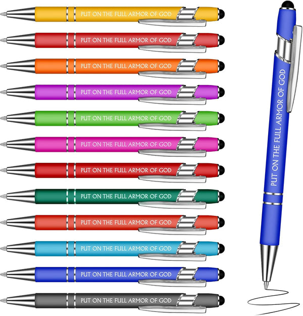 Yeaqee 24 Pcs Inspirational Ballpoint Pens with Bible Verses, Black Ink Stylus Tip for Home Office School Supplies