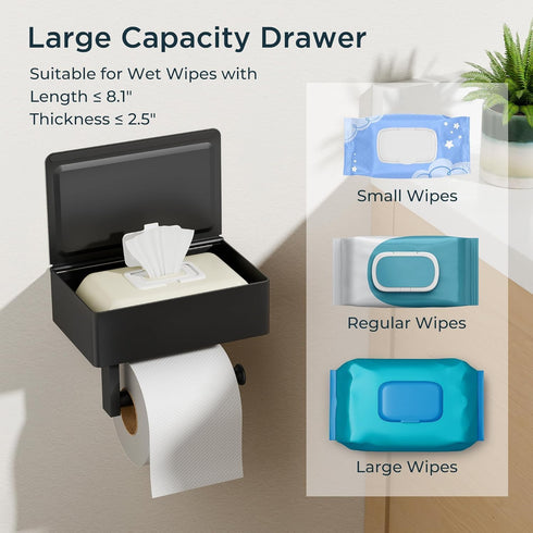 Commercial(2, FORIOUS Toilet Paper Holder with Shelf, Sanitary Napkin Receptacle Tampon Holder, Wall Mount Toilet Paper