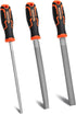3-Piece Wood Rasp File Set 12" with 4" Rubber Grip, T12 High Carbon Files for Woodworking Manual Cutting