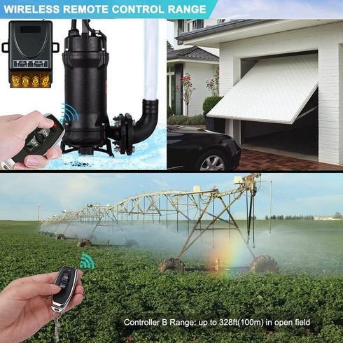 QOFOWIN 328 12V/24V/48V/72V 30A,12v Wireless Remote Switch with ft Long Range,DC Current Rating Remote Control Switch