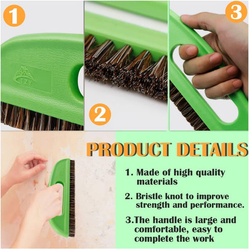 Horse Hair Wallpaper Brush, Two Rows of Short Hair Wallpaper Tools Multipurpose Wallpaper Smoothing Brush