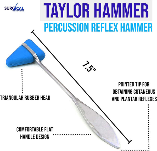 Set 4 Hammers SURGICAL ONLINE of Taylor Percussion Reflex - Diagnostic Medical Instruments, For Nurse, EMT, Medical