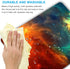 Galaxy Mouse Pad, Orange and Cyan Nebula Mouse Pads for Office Computer, Non-Slip Washable Small Mouse Mat 9.5 X 7.9