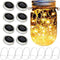 Solar Mason Jar Lights, 8 Pack 15 LED Waterproof Fairy Firefly Jar Lids String Lights (No Jars)