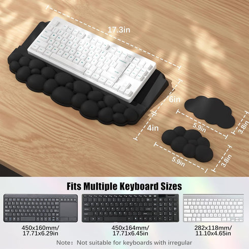 Set Ergonomic Wrist Rest for Keyboard and Mouse, Soft Memory Foam Cloud Keyboard Stand Pad with Wrist Rest