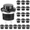20Pcs AC250V/3A AC125V/6A Off(ON) NO Lock Round Momentary Push Button Switch, Black Cap