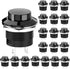 20Pcs AC250V/3A AC125V/6A Off(ON) NO Lock Round Momentary Push Button Switch, Black Cap