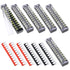 12pcs 600V 15A 12 Position Double Row Screw Terminal Strip and 400V 10A Red/Black Pre Insulated Terminal Barrier