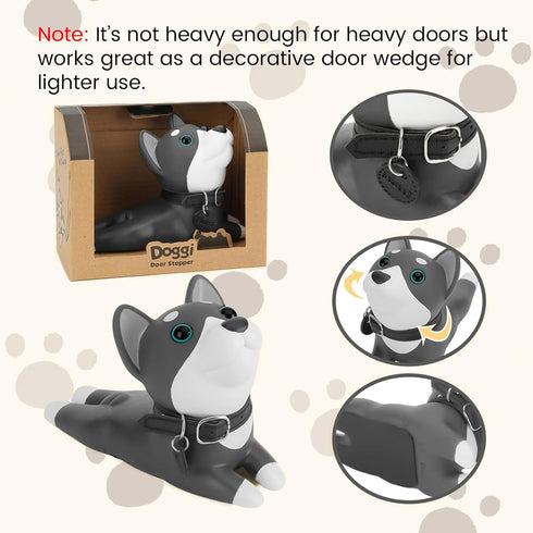 DomeStar Shiba Inu Door Stopper - Cute Decorative Animal Doorstop Wedge for Home & Office, Brown