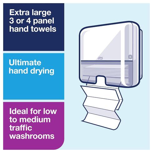 H2, 553120 Tork Xpress Mini Multifold Hand Towel Dispenser White One-at-a-Time Dispensing, Elevation Range
