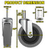 4 Inch 7/16-Inch 4 Pack Swivel Stem Caster Wheels, Stem Diameter Rubber Castors, Heavy Duty TPR Replacement Wheels