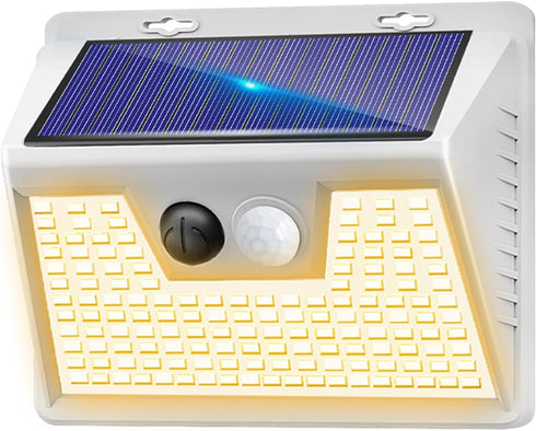Solar Lights Outdoor 1 Pack, 140LED/3 Modes Motion Sensor Lights Solar Powered,