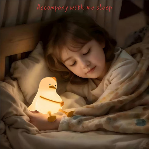 lurk deep Dimmable,Rechargeable Duck Night Light for Kids,Touch Portable and Squishy Silicone Led Nightlight,Kawaii