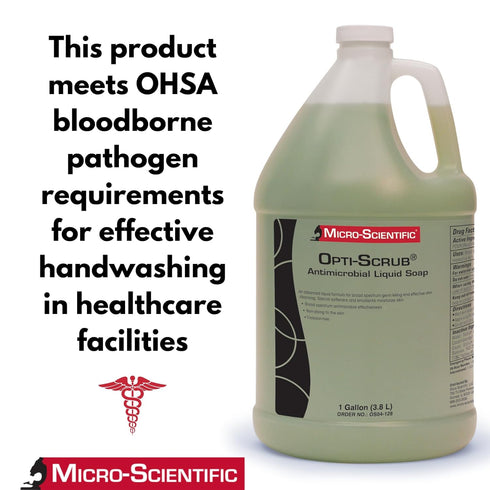 Micro-Scientific OS04-128 Opti-Scrub Antimicrobial Liquid Soap, Broad Spectrum, Non-Drying, 1 Gallon