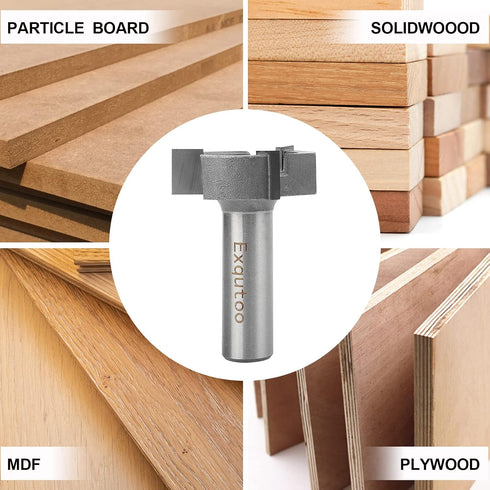 1/2" Shank 1-1/2 inch Cutting Diameter T Shape CNC Spoilboard Surfacing Router Bits for Woodworking