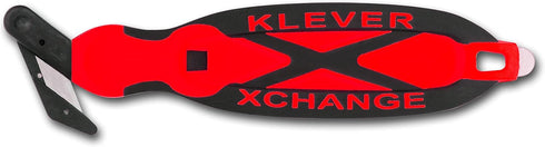 Safety Cutter Box Cutter Klever XCHANGE Utility Knife with Replaceable Head for Cutting Double Wall Cardboard (Red)