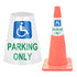 Handicap Parking Only Reflective Cone Sleeve - Wheelchair Accessible High Visibility Safety