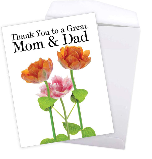 Huge Thank You Card NobleWorks (8.5 x 11 Inch) Relative Appreciation Gift - Thank You To A Great Mom and Dad J9105