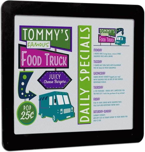 Set of 2 Sign Frames for Windows, Glass Mount Poster Holders for 8.5x11 Graphics, Black Plastic