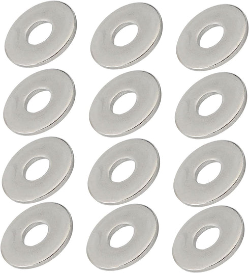 PZEOB 100pcs 304 M8x24mm Flat Gasket Flat Washers Stainless Steel Lock Washer Spacers Flat Repair Washer Expanded