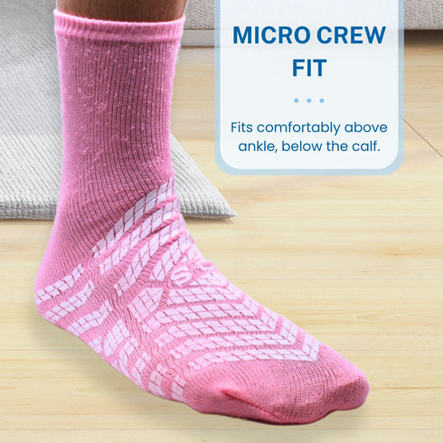 (6 360 HCS Non-Slip Hospital Socks with Grips for Women & Men Pairs) - All-Around Tread Non-Slip Sock