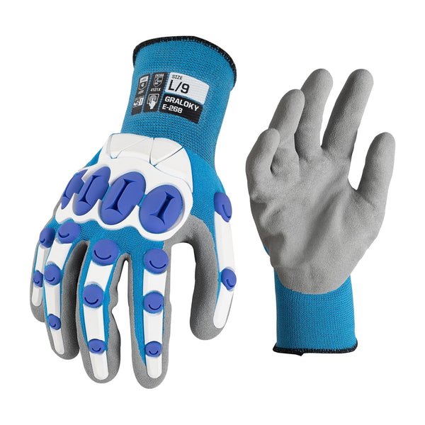 Safety Work Gloves for Men and Women, Impact Resistant Gloves with TPR Protection and Anti-Slip Palm