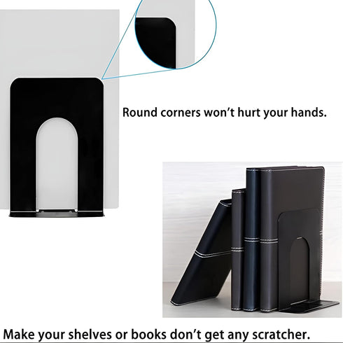 Spillbox Set Metal Non Slip Bookends Book Shelves | Shelf | Study Table | Home Decor | Holders | Case | Bracket Heavy