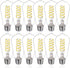 ST58 Edison Bulbs, 12 Pack, 60 Watt LED, 5000K Vintage Light Bulbs, E26 Dimmable Plastic 600ML