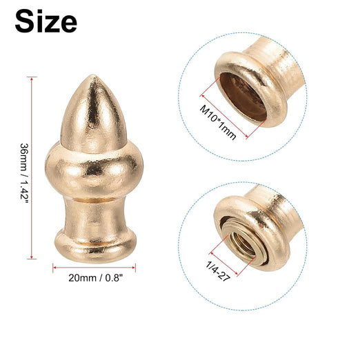 PATIKIL 36 20mm 4 Set x Lamp Finials Caps Knob, Solid Lamp Shade Top Decoration Screw Cap Nuts with Brass Reducing