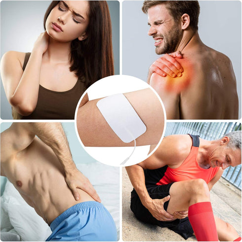 10 Pieces Large Reusable Electrode Pads - Premium TENS Unit Pads with Standard 2mm PIN Connector