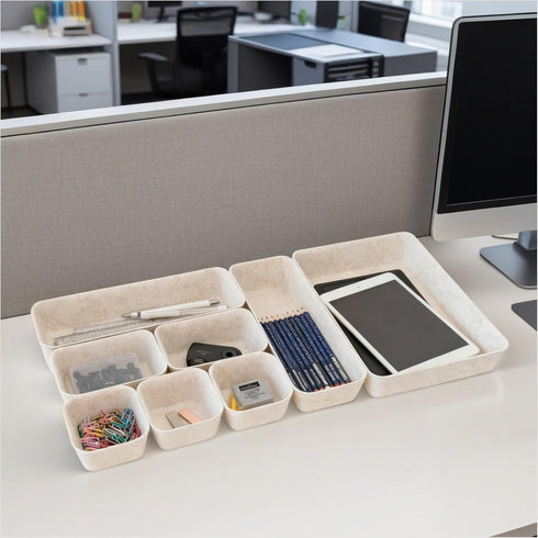 TTUGTTUG 8-Piece Set 4-Sizes, Felt Drawer Organizer in Made from Eco-Friendly Material for Vanity, Makeup, Desk